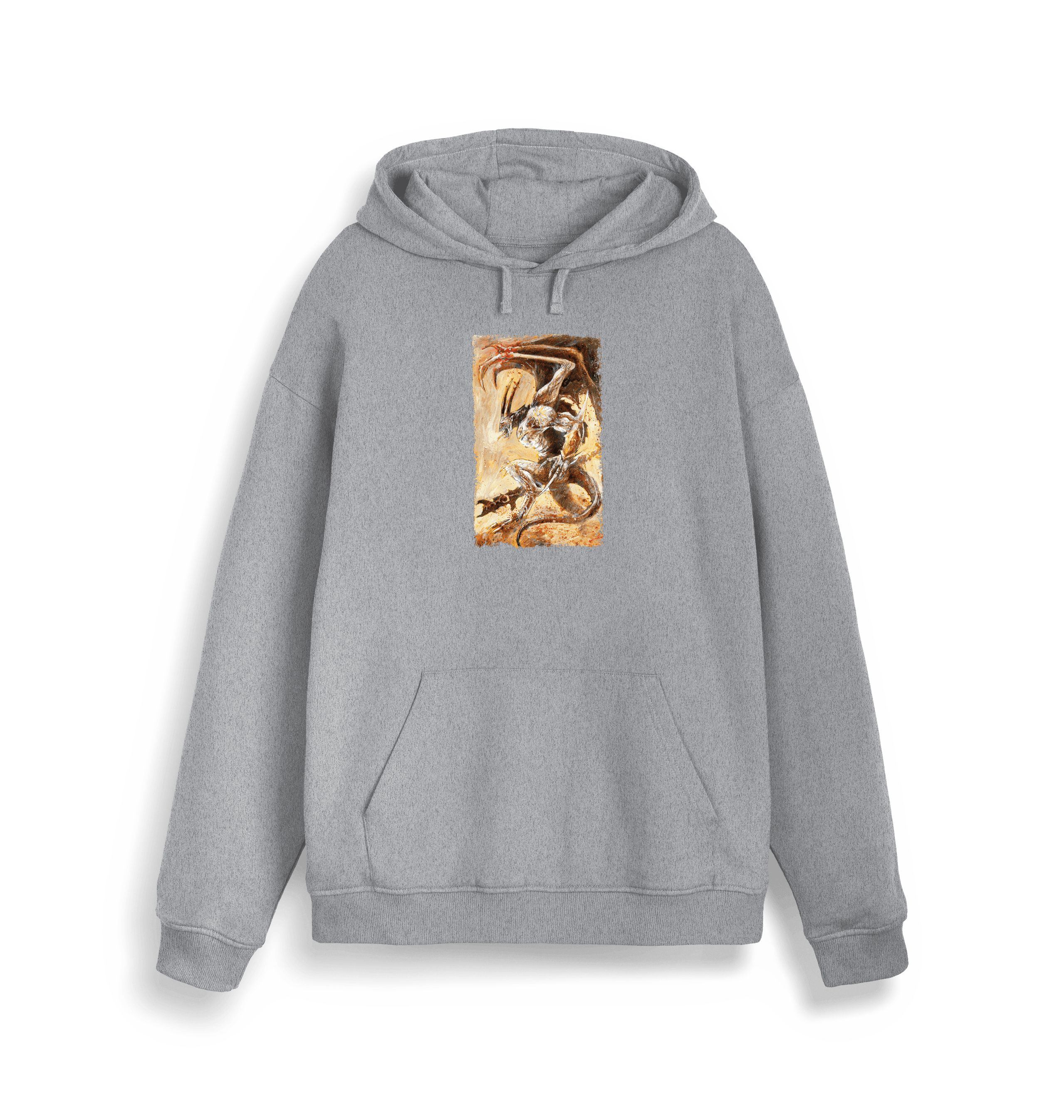 Heather Grey Printed Sweater Front